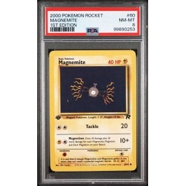 Pokemon 1st Edition Team Rocket # 60 Magnemite PSA 8 Card NM-MINT Free Ship